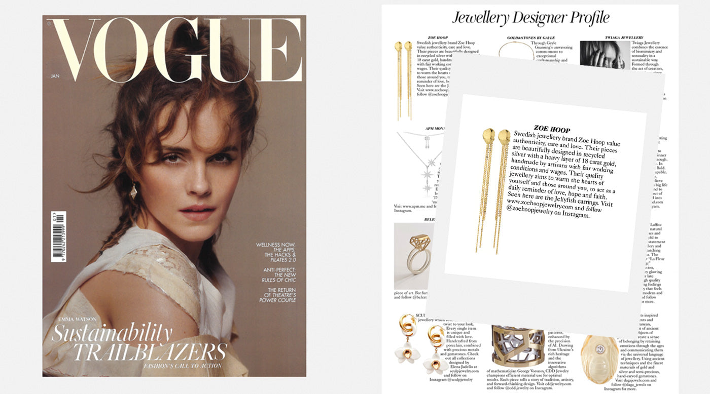 Hållbara smycken i Vogue januari 2024