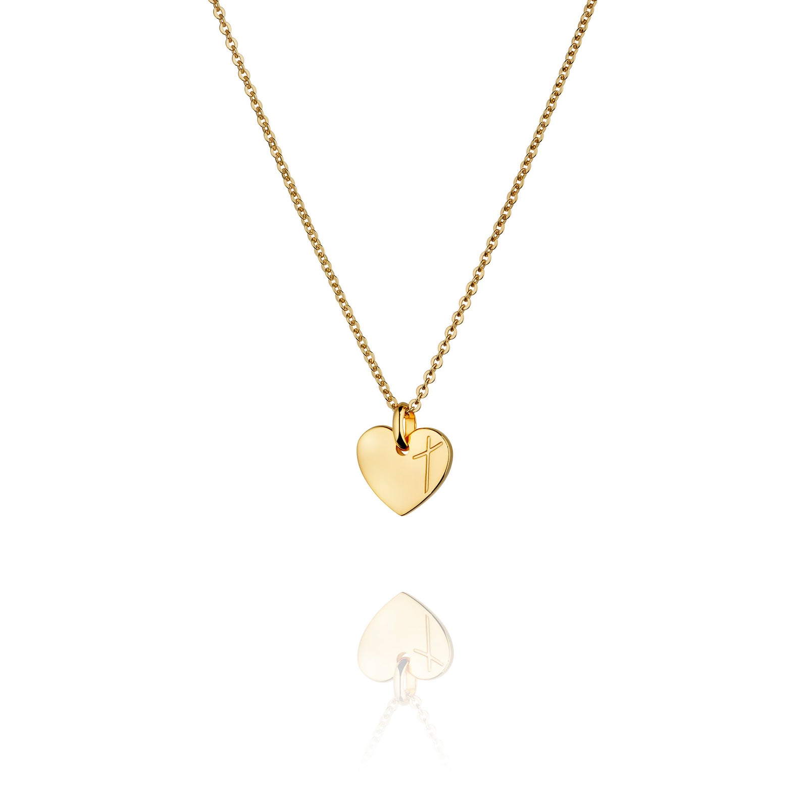 Cross Is Love Heart Necklace — 18K Recycled Gold Vermeil
