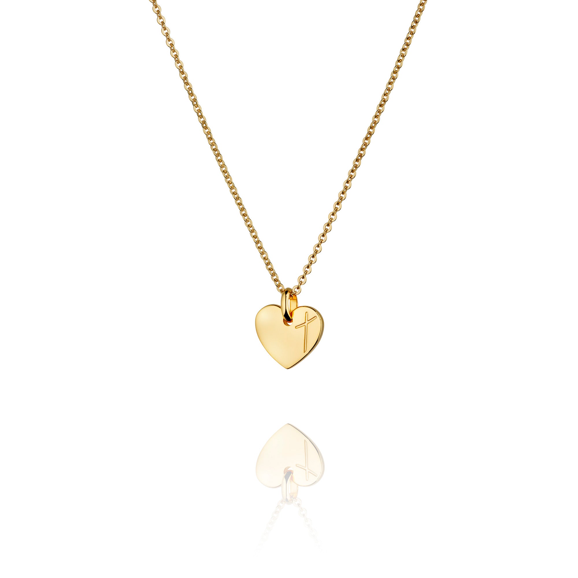 Cross Is Love Heart Necklace — 18K Recycled Gold Vermeil