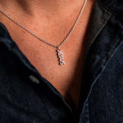 JESUS Halsband Herr i återvunnet sterlingsilver