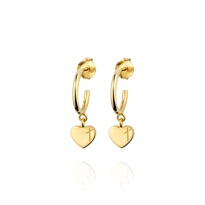 Earrings for woman: "Cross is love hoop earrings"