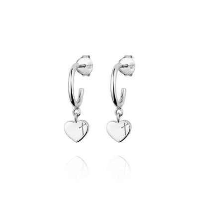 Earrings for woman: "Cross is love hoop earrings"