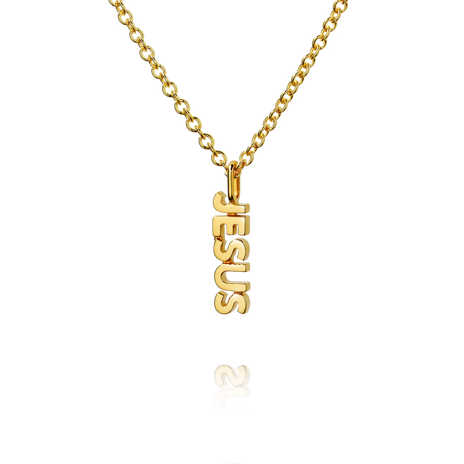 JESUS Halsband Herr i 18K guldpläterat återvunnet sterlingsilver