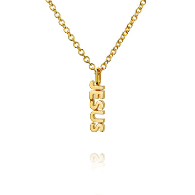 JESUS Halsband Herr i 18K guldpläterat återvunnet sterlingsilver