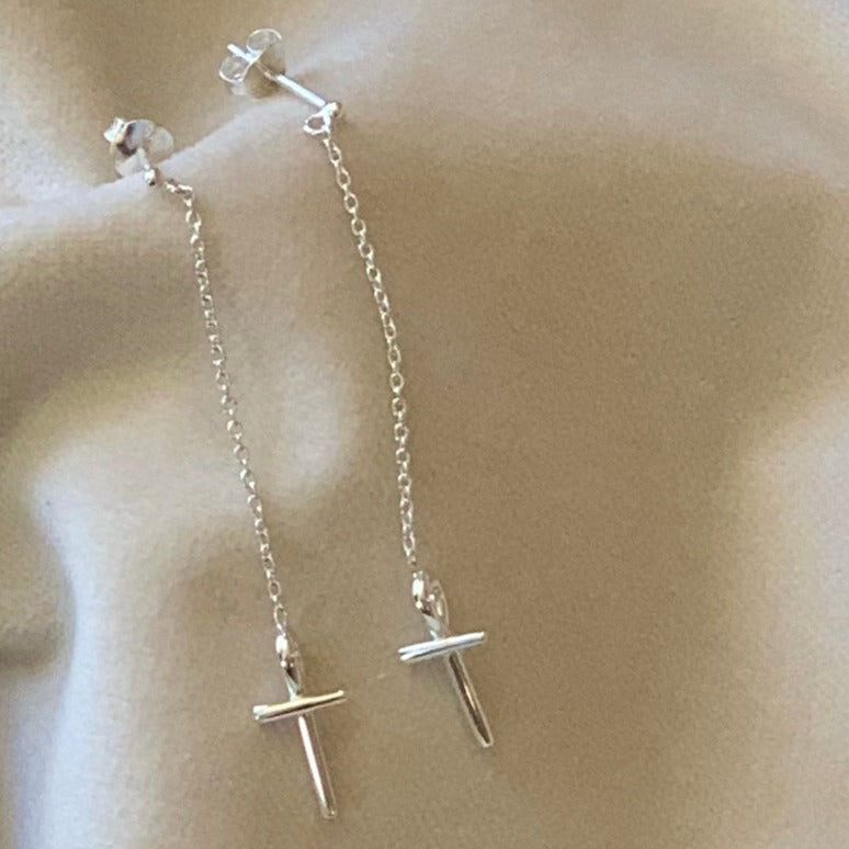 The Shepherd's Cross earrings for woman - ZOE HOOP JEWELRY